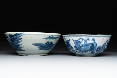 Ten Chinese blue and white wares, 19th C.