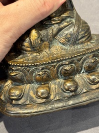 A Tibetan bronze Padmasambhava, 14th C.