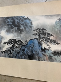 Ying Yeping 應野平 (1910-1990): 'Mountainous landscape', ink and colour on paper, dated 1982