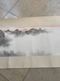Ying Yeping 應野平 (1910-1990): 'Mountainous landscape', ink and colour on paper, dated 1982