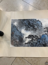 Ying Yeping 應野平 (1910-1990): 'Mountainous landscape', ink and colour on paper, dated 1982