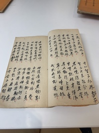 Collection of ten Chinese books about Taoism and an album after Giuseppe Castiglione (郎世寧, 1688-1766): 'One Hundred Horses,' 20th C.