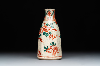 Two Chinese Swatow iron-red and green-enamelled 'phoenix' dishes and a vase, Ming