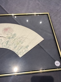 Two Chinese fans, ink and colour on paper, signed Zhang Chengxi 張承熙, dated 1919
