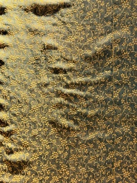 A Japanese embroidered silk wall tapestry with two tigers, Meiji, 19th C.