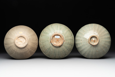Seven Chinese Longquan celadon wares, Yuan/Ming