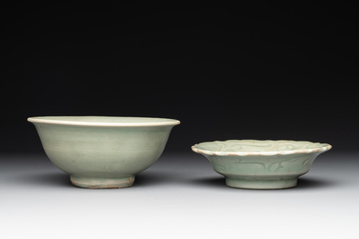 Seven Chinese Longquan celadon wares, Yuan/Ming