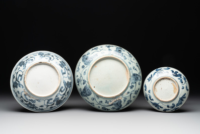 12 Chinese blue and white wares, Ming
