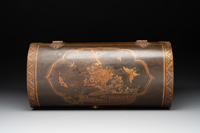A Japanese gilt-lacquered mother-of-pearl inlaid Namban coffer for the Portuguese market, Edo, 17th C.