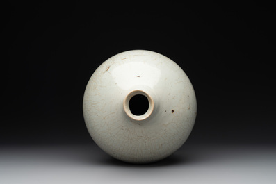 A pale celadon-glazed vase, a jar and a ewer, Asia, 19th C and later
