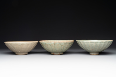 Seven Chinese Longquan celadon wares, Yuan/Ming
