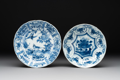 Eight Chinese blue and white 'kraak' wares, Wanli