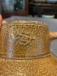 A globular stoneware jug with three coat of arms medallions, Germany, 16th C.