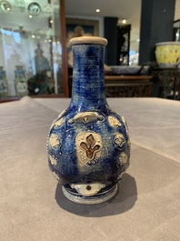 A Westerwald stoneware pilgrim's flask with the coat of arms of France, Germany, 17th C.