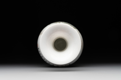 A Chinese famille rose semi-eggshell 'landscape' vase, signed Zhang Zhitang 張志湯, Yitaozhai 亦陶斎 mark, dated 1939