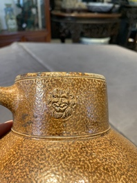 A globular stoneware jug with three coat of arms medallions, Germany, 16th C.