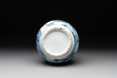 A Chinese blue and white 'birds among flowering branches' bottle vase, Ming