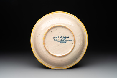 An Italian maiolica 'Icarus and Daedalus' istoriato dish, Urbino, 3rd quarter 16th C.