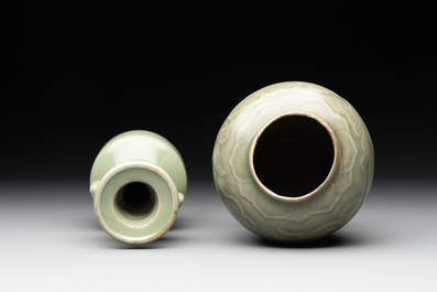 Seven Chinese Longquan celadon wares, Yuan/Ming