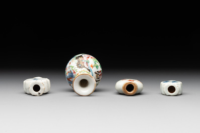 20 Chinese famille rose and blue and white wares, Qianlong and Jingdezhen mark, 19/20th C.