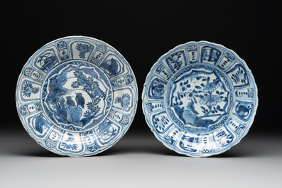 Eight Chinese blue and white 'kraak' wares, Wanli