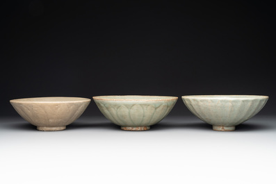 Seven Chinese Longquan celadon wares, Yuan/Ming