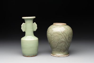 Seven Chinese Longquan celadon wares, Yuan/Ming