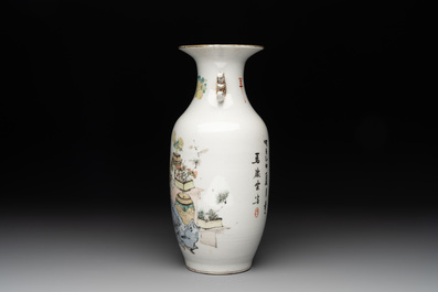 A Chinese qianjiang cai 'Li Bai' vase, signed Ma Qingyun 馬慶雲 and seal mark, dated 1915