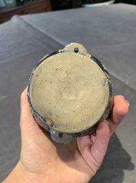 A Westerwald stoneware pilgrim's flask with the coat of arms of France, Germany, 17th C.