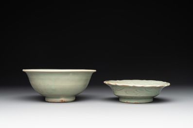 Seven Chinese Longquan celadon wares, Yuan/Ming
