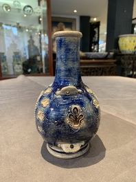 A Westerwald stoneware pilgrim's flask with the coat of arms of France, Germany, 17th C.