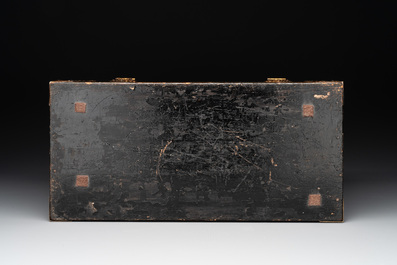A Japanese gilt-lacquered mother-of-pearl inlaid Namban coffer for the Portuguese market, Edo, 17th C.