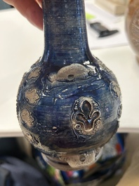 A Westerwald stoneware pilgrim's flask with the coat of arms of France, Germany, 17th C.