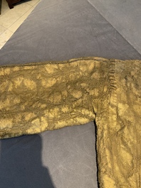 An Ottoman gold-thread-embroidered silk kaftan, probably 18th C.