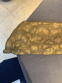 An Ottoman gold-thread-embroidered silk kaftan, probably 18th C.