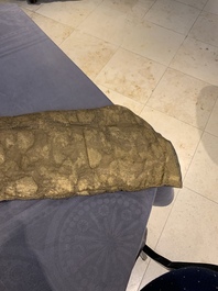 An Ottoman gold-thread-embroidered silk kaftan, probably 18th C.