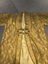 An Ottoman gold-thread-embroidered silk kaftan, probably 18th C.