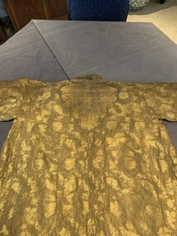 An Ottoman gold-thread-embroidered silk kaftan, probably 18th C.