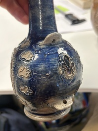 A Westerwald stoneware pilgrim's flask with the coat of arms of France, Germany, 17th C.