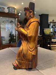 A Chinese gilt-lacquered figure of the star god Lu 祿, 19th C.