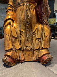 A Chinese gilt-lacquered figure of the star god Lu 祿, 19th C.