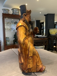 A Chinese gilt-lacquered figure of the star god Lu 祿, 19th C.