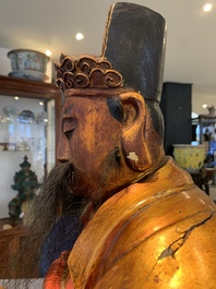 A Chinese gilt-lacquered figure of the star god Lu 祿, 19th C.