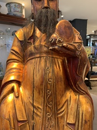 A Chinese gilt-lacquered figure of the star god Lu 祿, 19th C.