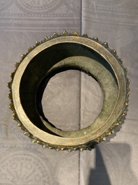 A Chinese bronze Bodhisattva on a lotus throne, Ming