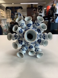A rare Dutch Delft blue and white tulip vase, late 17th C.