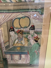 Chinese school: 'Journey to the West', ink and colour on paper, 19th C.