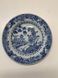 An impressive collection of 25 Chinese blue and white 'landscape' plates, Qianlong