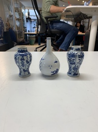 A varied collection of 13 Chinese blue and white wares, Kangxi/Qianlong