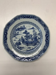An impressive collection of 25 Chinese blue and white 'landscape' plates, Qianlong